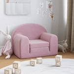 vidaXL Divano Letto per Bambini Rosa in Morbido Peluche