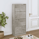 Scarpiera Grigio Cemento 63x24x147 cm in Legno ingegnerizzato