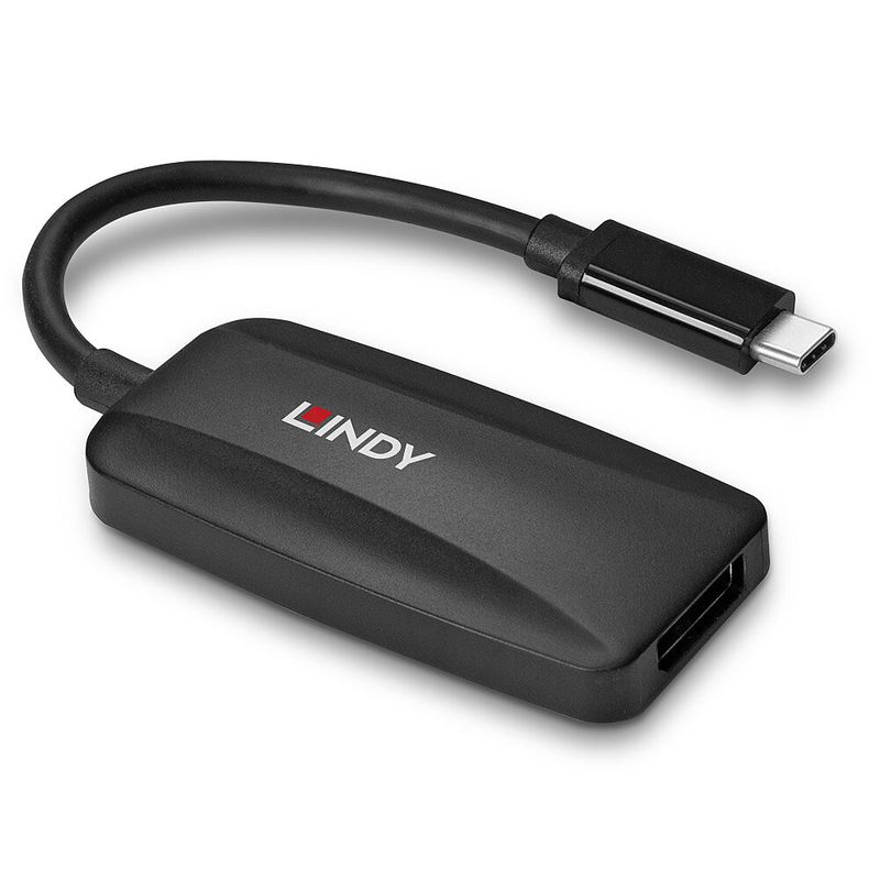 Lindy-43337-cavo-e-adattatore-video-013-m-USB-tipo-C-DisplayPort-Nero--Usb-Type-C-To-Dp-1.4-Converter---Warranty-24M-