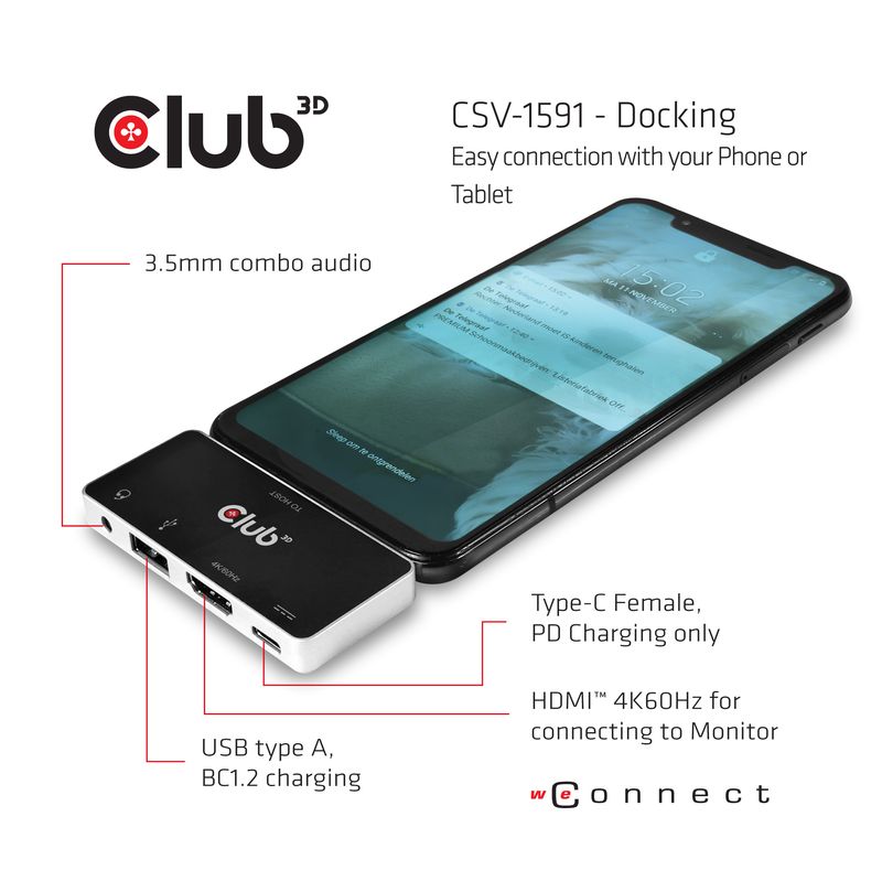 Docking-station-hub-USB-tipo-C-4-in-1-Club3D