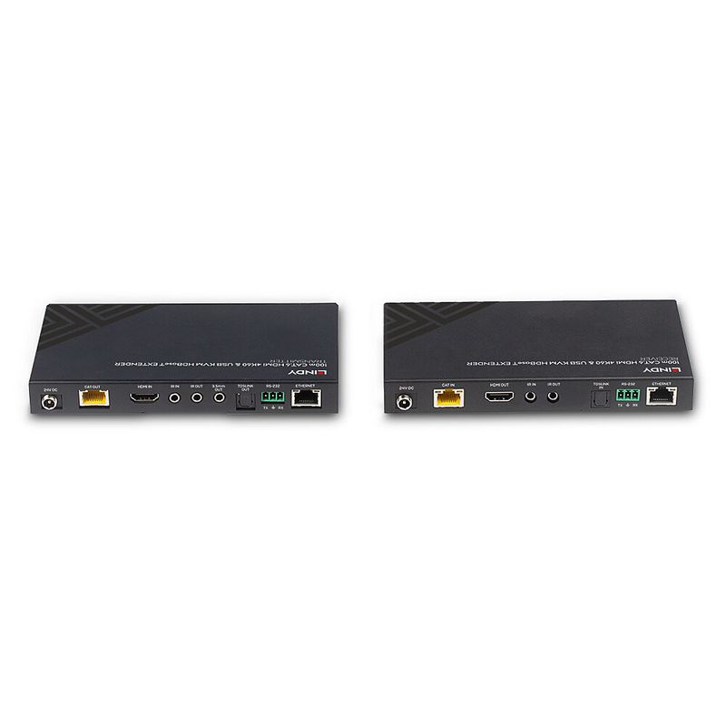 Lindy-38343-estensore-KVM-Trasmettitore-e-ricevitore--100m-Cat.6-HDMI-4K60-HDBaseT---KVM-Extender---Warranty-24M-