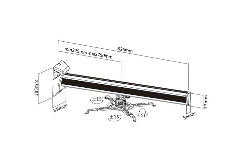 Itb-Solution-ITB-RO17.99.1118-supporto-per-proiettore-Parete-Nero