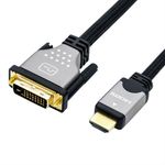 ROLINE 11045870 1 m DVI-D HDMI Nero, Argento