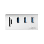 LogiLink-CR0045-hub-di-interfaccia-USB-3.2-Gen-1-3.1-Gen-1-Type-A-5000-Mbit-s-Argento--LogiLink-USB-3.0-3-port-hub-with-