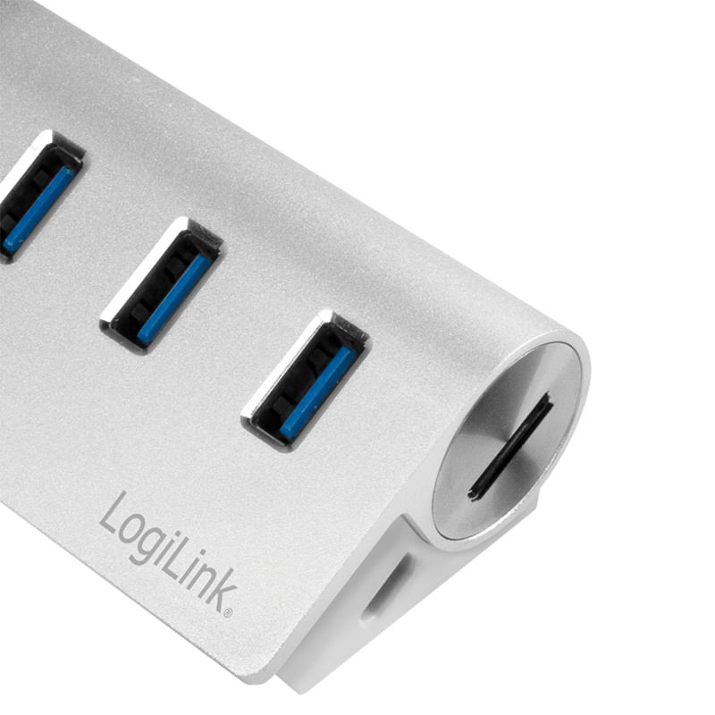 LogiLink-CR0045-hub-di-interfaccia-USB-3.2-Gen-1-3.1-Gen-1-Type-A-5000-Mbit-s-Argento--LogiLink-USB-3.0-3-port-hub-with-