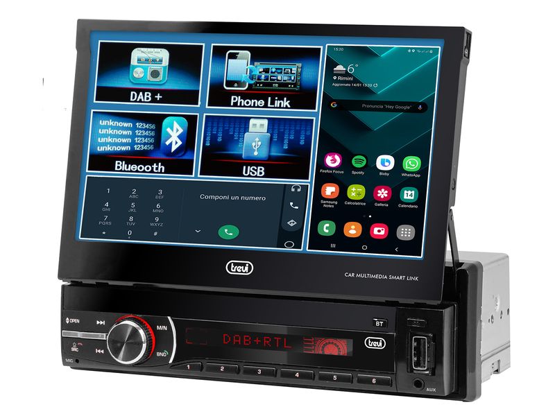 Trevi-Sistema-Car-Video-Bluetooth-con-sintonizzatore-DAB-DAB--FM-RDS-Funzione-Android-Mirror-Link-e-Display-7--LCD-TFT