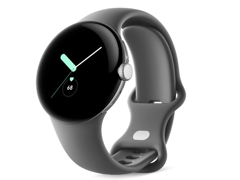 Google-Pixel-Watch--LTE----41-mm-in-argento-lucido-con-cinturino-sportivo-nocciola