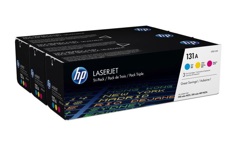 HP-Confezione-da-3-cartucce-Toner-originali-ciano-magenta-giallo-LaserJet-131A