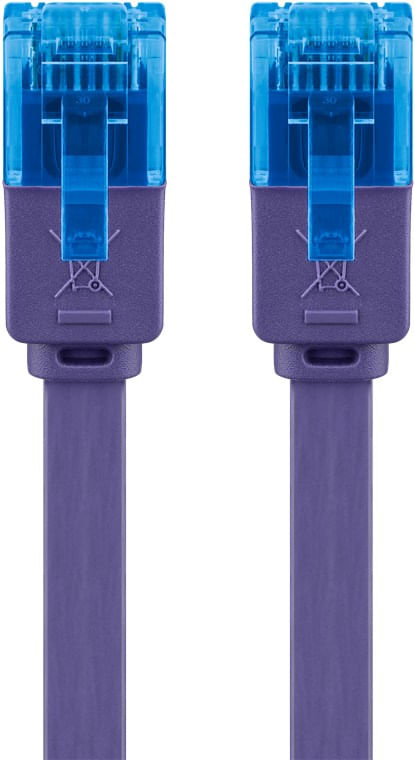 Wentronic-goobay---Cavo-patch---Da-RJ-45--M--a-RJ-45--M----10-m---UTP---CAT-6a---sagomato-piatto---viola--96313-