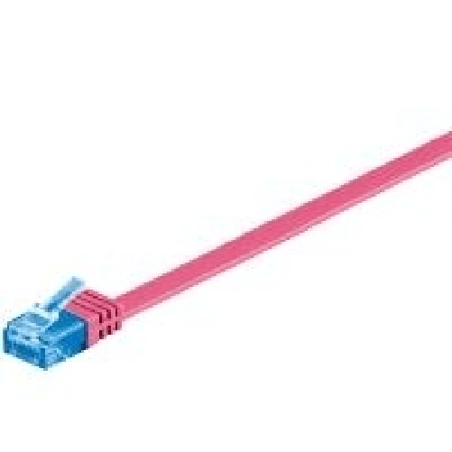 Wentronic-goobay---Cavo-patch---Da-RJ-45--M--a-RJ-45--M----50-cm---UTP---CAT-6a---sagomato-piatto---magenta--96298-