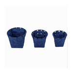 Cleafe-set 3pz Cestini Rotondi Porta Oggetti In Tessuto Blu Per Bagno Casa Cucina 79046 -