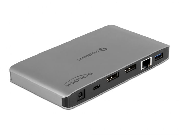 Delock Docking station Thunderbolt 3 8K - Doppia DisplayPort / USB / LAN / SD / Audio / PD 3.0