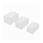 Cleafe-set 3 Pz Scatola Porta Oggetti In Tessuto Intrecciato Contenitori Bianco 79138 -