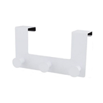 Cleafe-appendiabiti Da Porta Con 3 Ganci 19.5x11.5 Cm Bianco Asciugamani Vestiti 87780 -