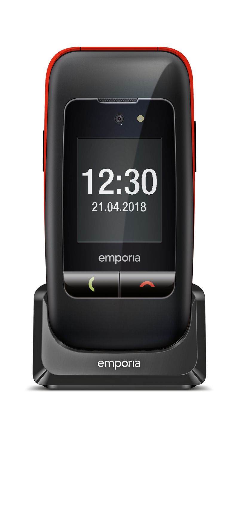 Emporia-emporiaONE-61-cm--2.4---80-g-Nero-Rosso-Telefono-per-anziani