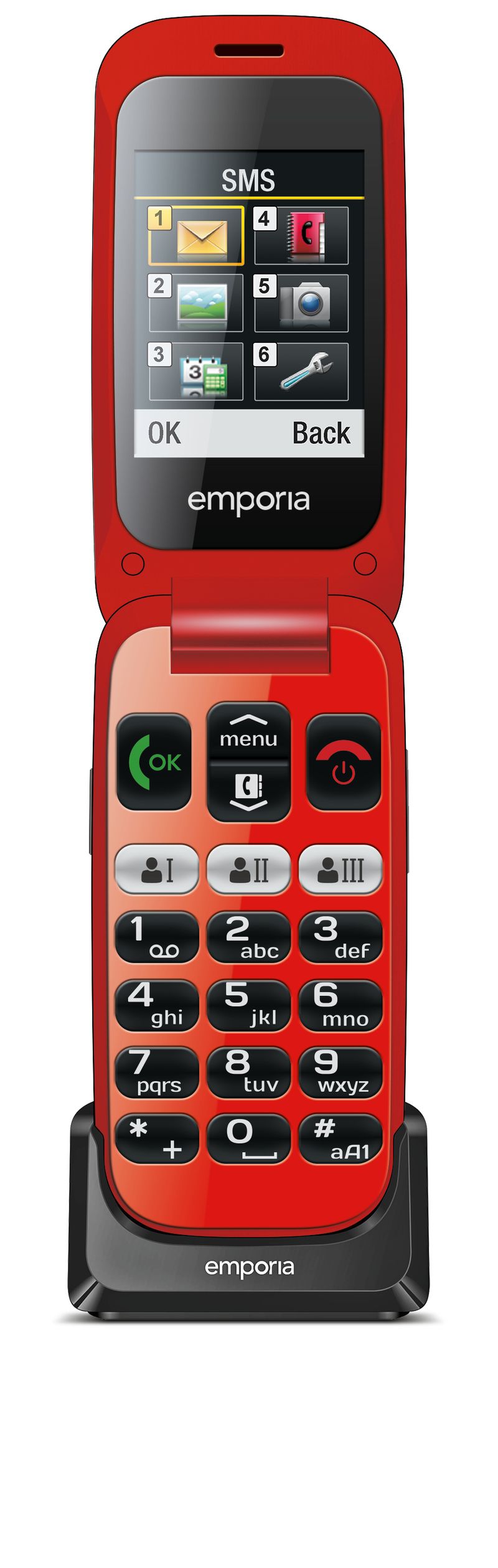 Emporia-emporiaONE-61-cm--2.4---80-g-Nero-Rosso-Telefono-per-anziani