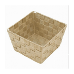 Cleafe-porta Oggetti In Tessuto Multiuso Organizer Bagno Cucina Beige 20x20x13 Cm 79122 -