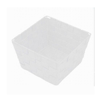 Cleafe-porta Oggetti In Tessuto Multiuso Organizer Bagno Cucina Bianco 20x20x13cm 79120 -