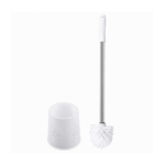 Cleafe-portascopino Rotondo Decorato Bianco Per Bagno Wc Toilette Con Scopino 79822 -