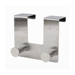 Cleafe-appendiabiti Da Porta Con 2 Ganci 12.5 X 11.5cm Silver Asciugamani Vestiti 87783 -