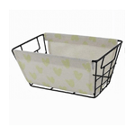 Cleafe-cesto Portaoggetti In Ferro Tessuto Stampa A Cuori Galli Manici 25x15x12cm 10614 -