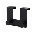 Cleafe-appendiabiti Da Porta Con 2 Ganci 12.5x11.5cm Nero Per Asciugamani Vestiti 87775 -