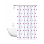 Cleafe-tenda Doccia Vasca Da Bagno Impermeabile 12 Ganci Con Cuori Rosa 180x200cm 87091 -