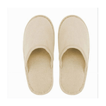 Cleafe-coppia Pantofole Ciabatte Bagno Chiuse Tessuto Beige Taglia 35-40 Stanza 79687 -