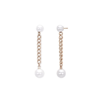 2JEWELS Orecchini in acciaio 316L e PVD Rosé ipoallergenico con shell pearl