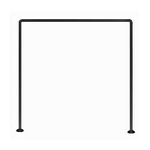 Cleafe-bastone Asta Per Tenda Doccia Barra A U Tre Lati Angolare Nera 90x90x90 Cm 87234 -