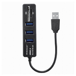 Maxtech-hub 3 Porte Usb 2.0 + Lettore Di Schede Memoria Micro Sd/sd Dati Ricarica Hub-01 -