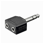 Maxtech-connettore Adattatore Stereo Audio Aux 6,5mm Maschio A 2 Aux 3,5mm Femmina C-042 -