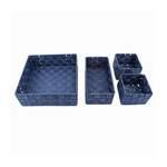 Cleafe-set 4 Pezzi Contenitori Blu Scatola In Tessuto Organizer Porta Oggetti 79064 -