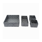 Cleafe-set 4pz Contenitori Grigio Scuro Scatola In Tessuto Organizer Portaoggetti 79145 -