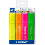 STAEDTLER "Textsurfer classic translucent" confezione da 4 evidenziatori larghezza del tratto 10 - 50 mm punta a scalpel