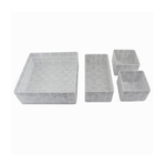 Cleafe-set 4pz Contenitori Grigio Chiaro Scatola In Tessuto Organizer Portaoggetti 79060 -