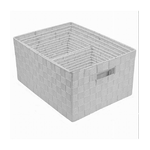 Cleafe-set 21 Pz Box Scatola In Tessuto Portaoggetti Organizer Con Manici Bianco 79085 -