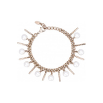 2JEWELS Bracciale in acciaio 316L ipoallergenico e Pvd Rosé con shell pearl