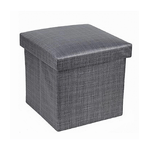 Cleafe-pouf Puff Contenitore Imbottito Portaoggetti Salvaspazio Seduta 38x38x35cm 79420 -