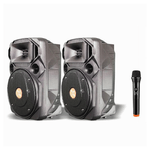 Maxtech-coppia Casse Attiva + Passiva Microfono Bluetooth 1300w Extreme Sound Van-m-power -