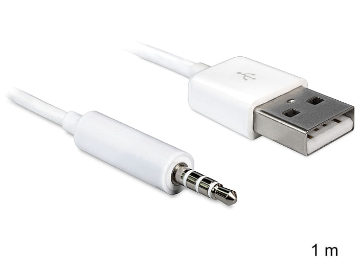 Passend-fr-IPod-Shuffle-Generation-1-und-2--Funktion-Laden-und-Datentransfer--Anschlsse-USB-A-Stecker--Klinke-35-mm-Stec