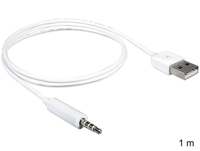 Passend-fr-IPod-Shuffle-Generation-1-und-2--Funktion-Laden-und-Datentransfer--Anschlsse-USB-A-Stecker--Klinke-35-mm-Stec