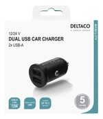 Deltaco-USB-CAR127-Ladegerat-fur-Mobilgerate-Universal-Schwarz-Zigarettenanzunder-Auto--USB-CAR127-