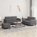 vidaXL Set di Divani 3 pz con Cuscini Grigio in Similpelle