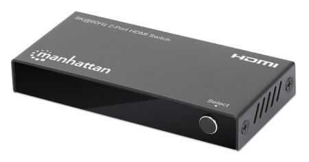 Manhattan 207942 conmutador de vdeo HDMI (HDMI SWITCH 8K 2 PORT- - 8K/60HZ AUTOMATIC SWITCHING)