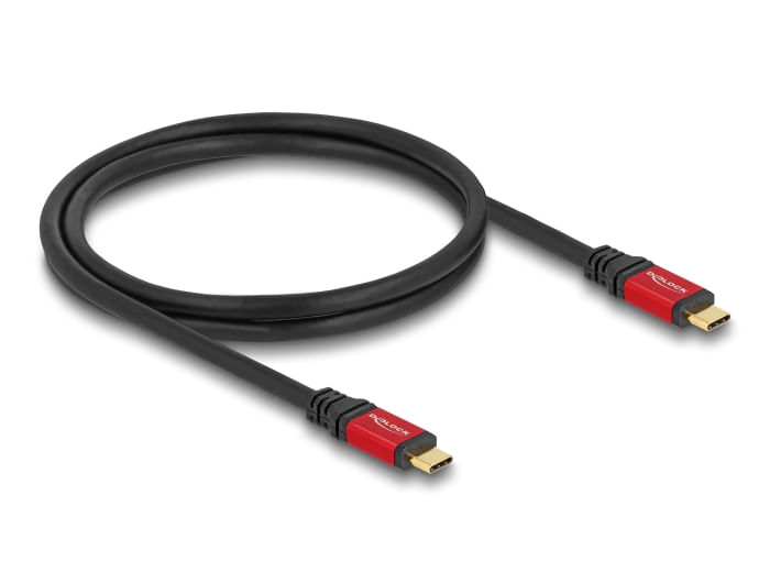 Delock-Cavo-USB-2.0-USB-Type-C-maschio-maschio-1-m-rosso-in-metallo