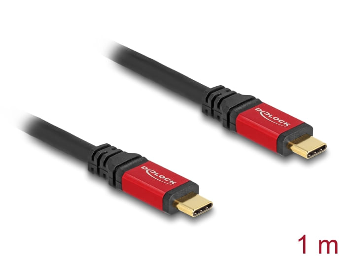 Delock-Cavo-USB-2.0-USB-Type-C-maschio-maschio-1-m-rosso-in-metallo