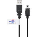 Goobay Cavo Wentronic Goobay USB 2.0 Hi-Speed con certificato USB nero 18 m - adatto per dispositivi con porta mini