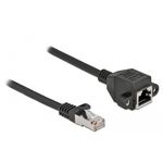 DeLOCK Cavo di estensione di rete S/FTP RJ45 maschio per RJ45 femmina Cat.6A 50 cm nero