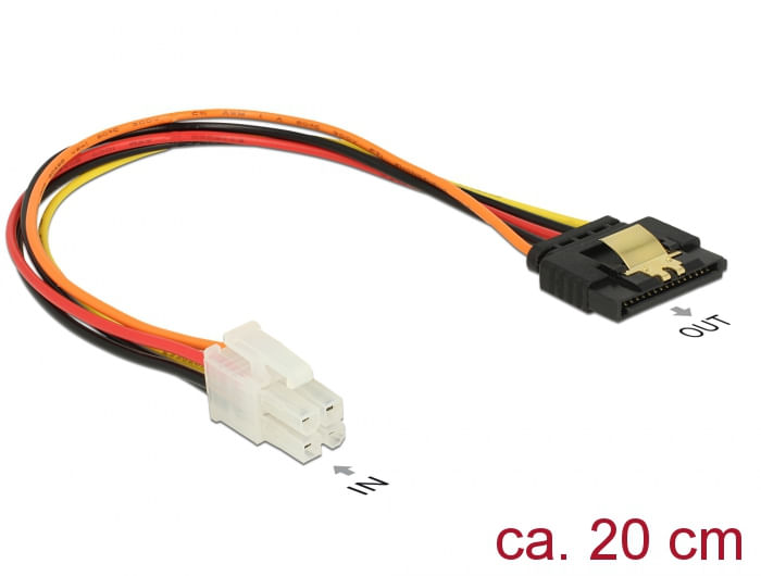 Anschlsse-1-x-P4-4-Pin-Stecker--1-x-SATA-15-Pin-Strom-Buchse--Spannung-33-V--5-V--12-V--Drahtquerschnitt-20-AWG--Lnge-in